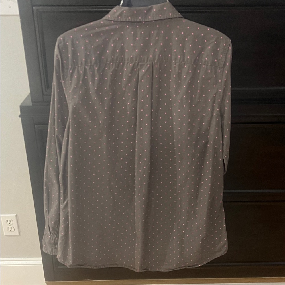 Banana Republic Button Down‎ Shirt with Pink Dots - Picture 5 of 7